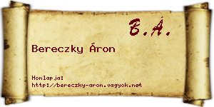 Bereczky Áron névjegykártya