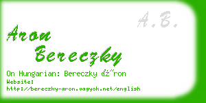 aron bereczky business card